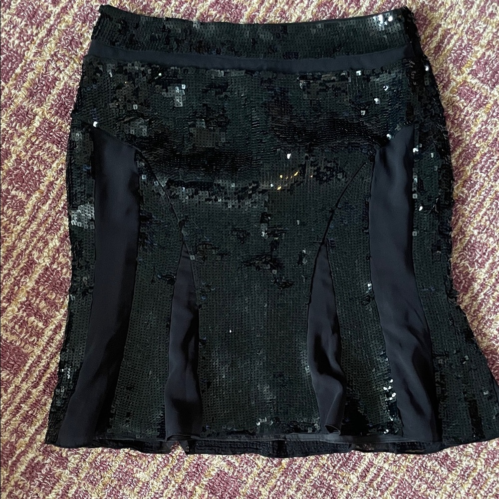 Club Monaco Black Sequin Pencil Skirt